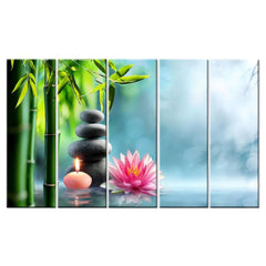 Tranquil Moments Serenity and Meditation with Candles Canvas Print Multi Frame Wall Painting for Home and Office Decoration