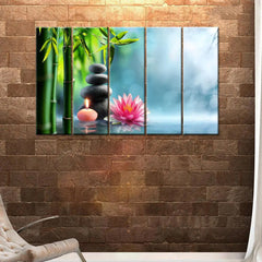 Tranquil Moments Serenity and Meditation with Candles Canvas Print Multi Frame Wall Painting for Home and Office Decoration