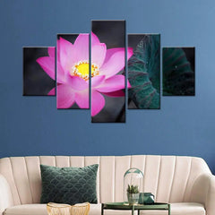 Elegant Pink Lotus Flower Multi Frame Canvas Wall Painting | Serene Home Décor Art