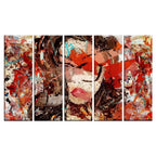 Elegance in Simplicity | Woman's Face 5-Piece Canvas Printed Multi-Frame Wall Painting