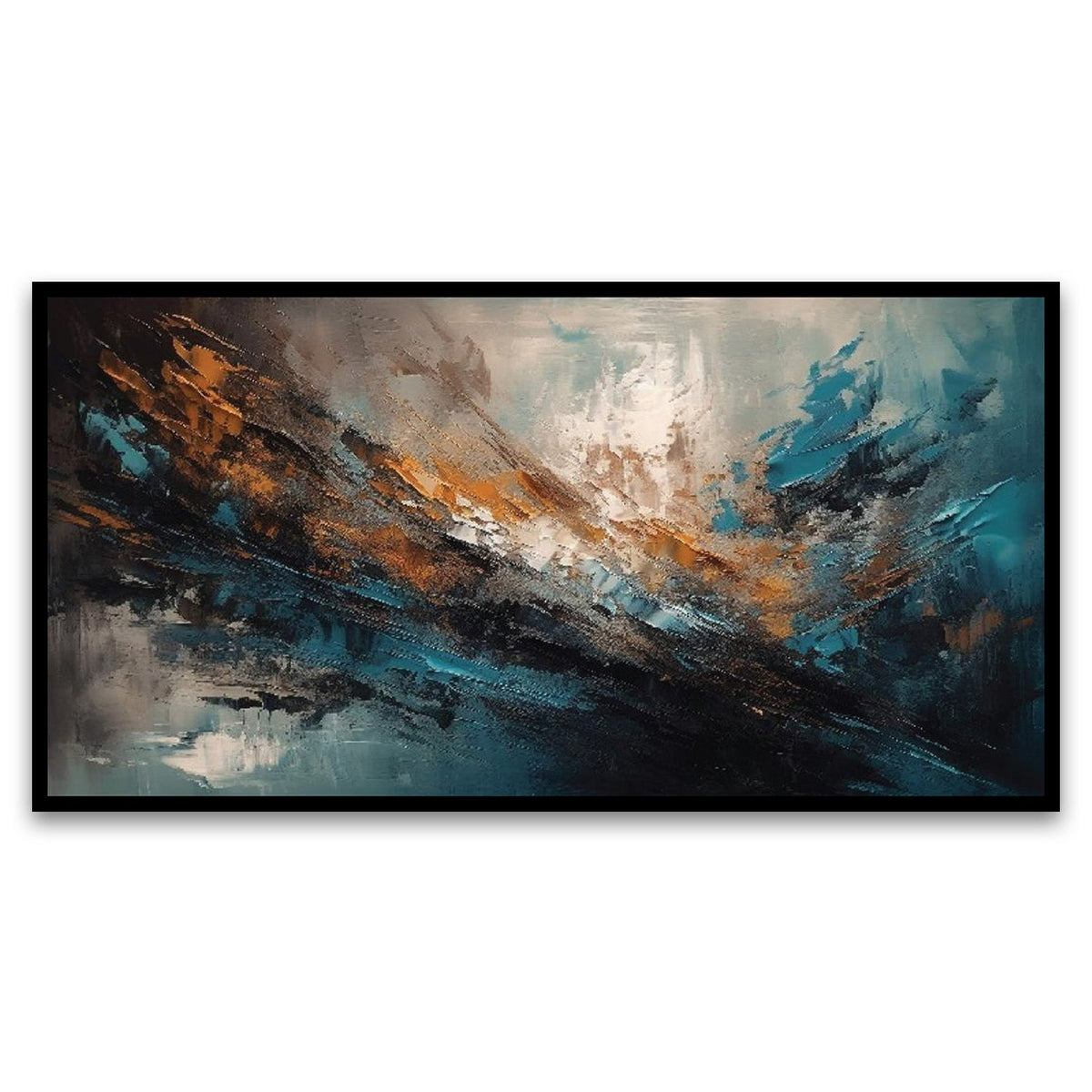 Vibrant and Abstract Multicolor Floating Frame Canvas Wall Painting