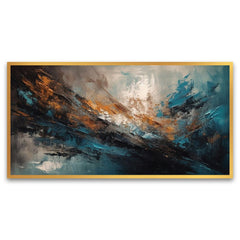 Vibrant and Abstract Multicolor Floating Frame Canvas Wall Painting