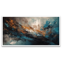 Vibrant and Abstract Multicolor Floating Frame Canvas Wall Painting