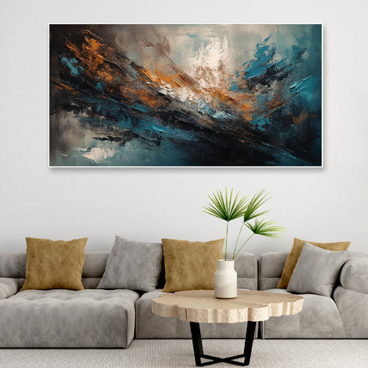 Vibrant and Abstract Multicolor Floating Frame Canvas Wall Painting