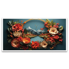 Nature Beauty in a Bouquet of Colorful Flowers Floating Frame Landscape Canvas Wall Painting