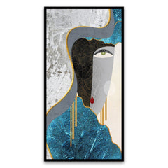 Modern Figure Abstract Geometric Art Floating Frame Canvas Painting