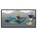 Leaf Canvas Painting for Wall Decoration blue turquoise and red leaves trees Floating Frame Canvas Wall Paintings