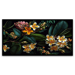 Tropical Flower Floral Frame Canvas Painting