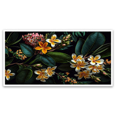 Tropical Flower Floral Frame Canvas Painting