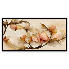 Panoramic 3D Flower Canvas Framed Painting for Bedroom, Living Room, Drwaing Room Wall Decoration Art Painting