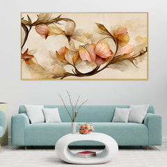 Panoramic 3D Flower Canvas Framed Painting for Bedroom, Living Room, Drwaing Room Wall Decoration Art Painting