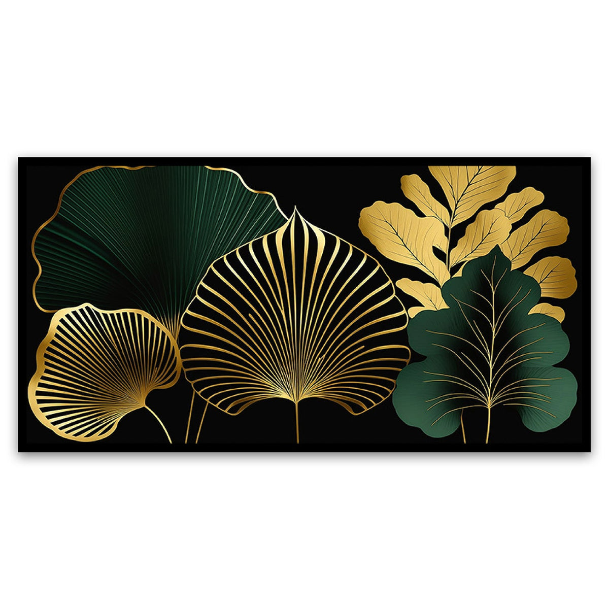 Modern Art Golden Leaves Canvas Painting for Wall Decoration Frame Art Print on Canvas Painting