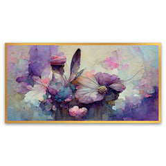 The Delicate Details and Mesmerizing Beauty of Purple Flowers Canvas Artwork