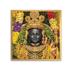 Ram Lalla of Ram Janm Bhoomi Religious Art, Hindu Gods Floating Frame Painting for Living Room, Pooja Ghar, Wall Decoration