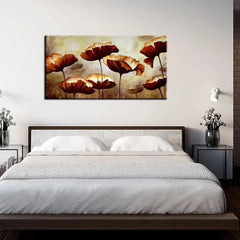 Abstract Brown Floral Design Canvas Wall Decor