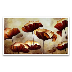 Abstract Brown Floral Design Canvas Wall Decor