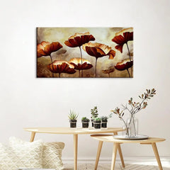 Abstract Brown Floral Design Canvas Wall Decor