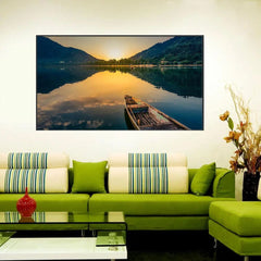 Horizon of Tranquility | Big Panoramic Sunrise Ocean Scenery Canvas Painting