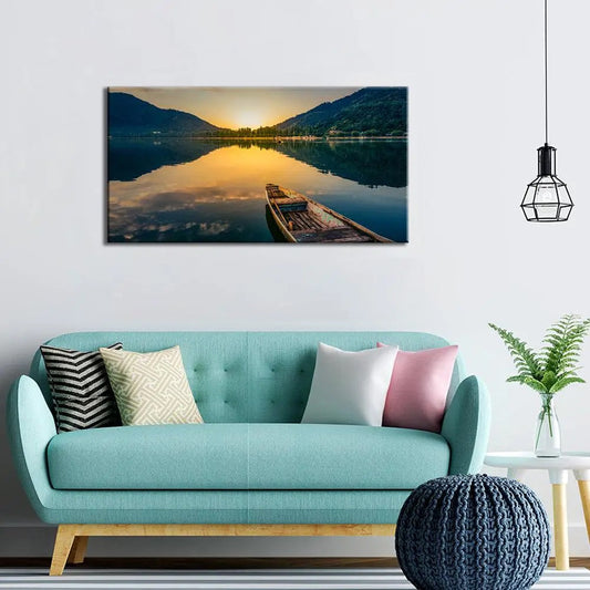 Horizon of Tranquility | Big Panoramic Sunrise Ocean Scenery Canvas Painting