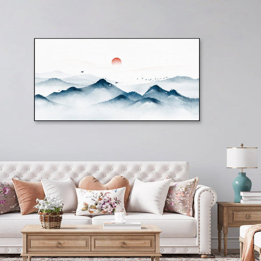 Tranquil Nature The Mindful Word Mountain Floating Framed Canvas Wall Painting