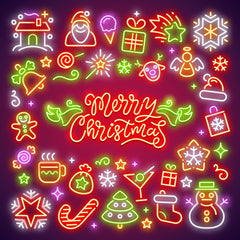 Neon Light Christmas Element - Holiday Decor for Festive Festivities"