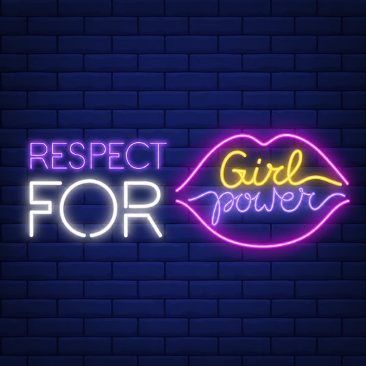 Neon Lights Respect Girls in Pink Lips Design