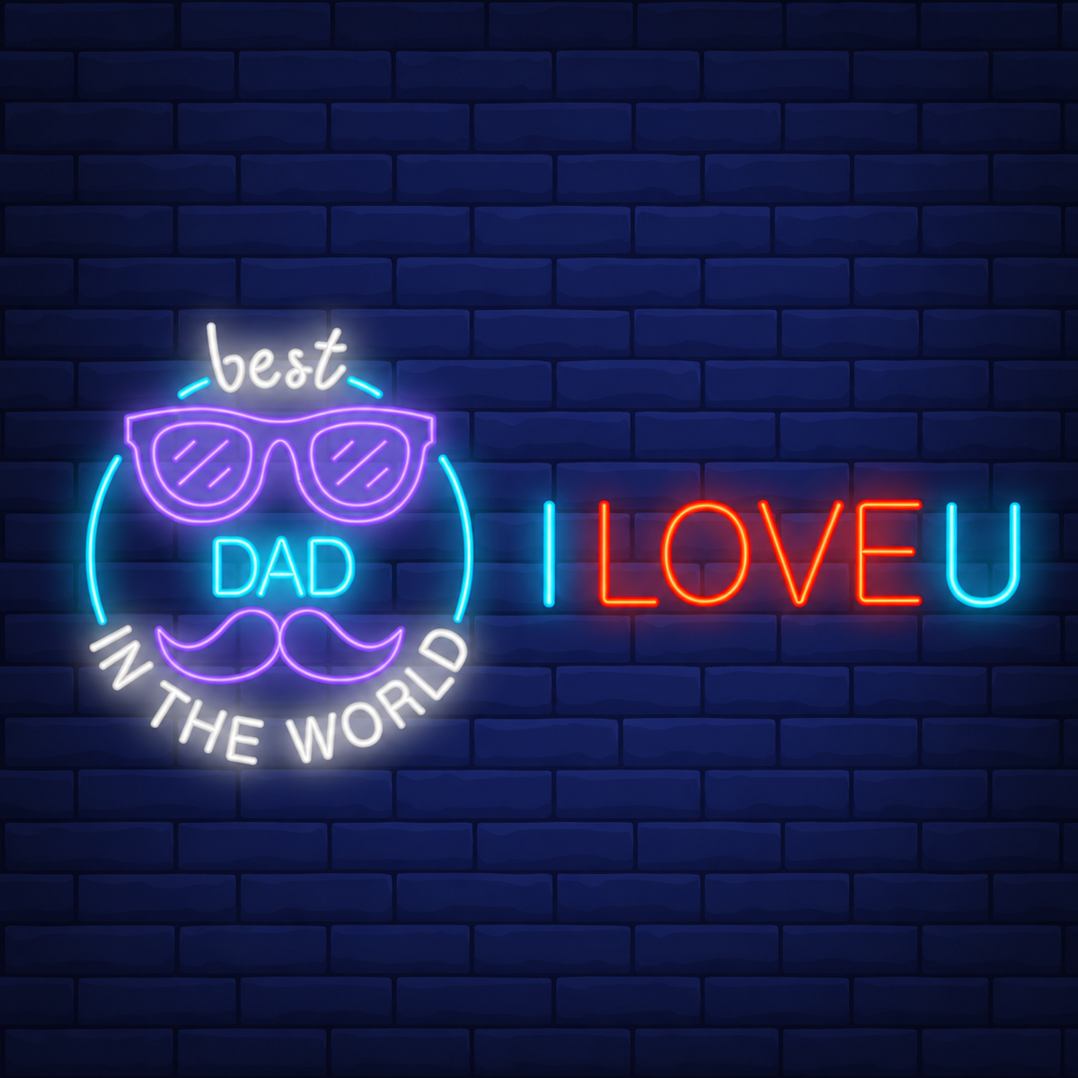 Neon Lights Dad - "Best Dad in the Circle" Sign