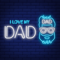 "Neon Lights 'Love You Dad' Sign in Blue - LED Wall Art for Father's Day"